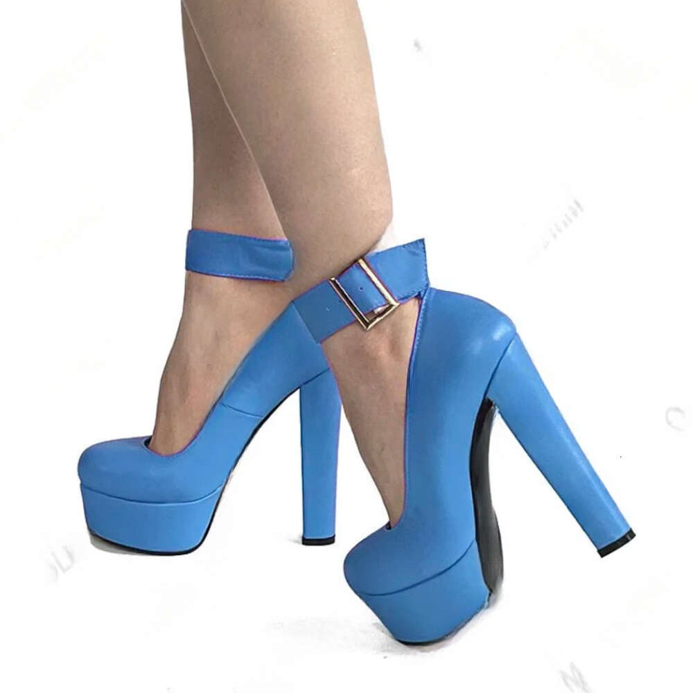 2024 Handmade Spring Pumps Matt Chunky High Heels Round Toe Beautiful Pink Party Shoes Women Plus US Size 5-20