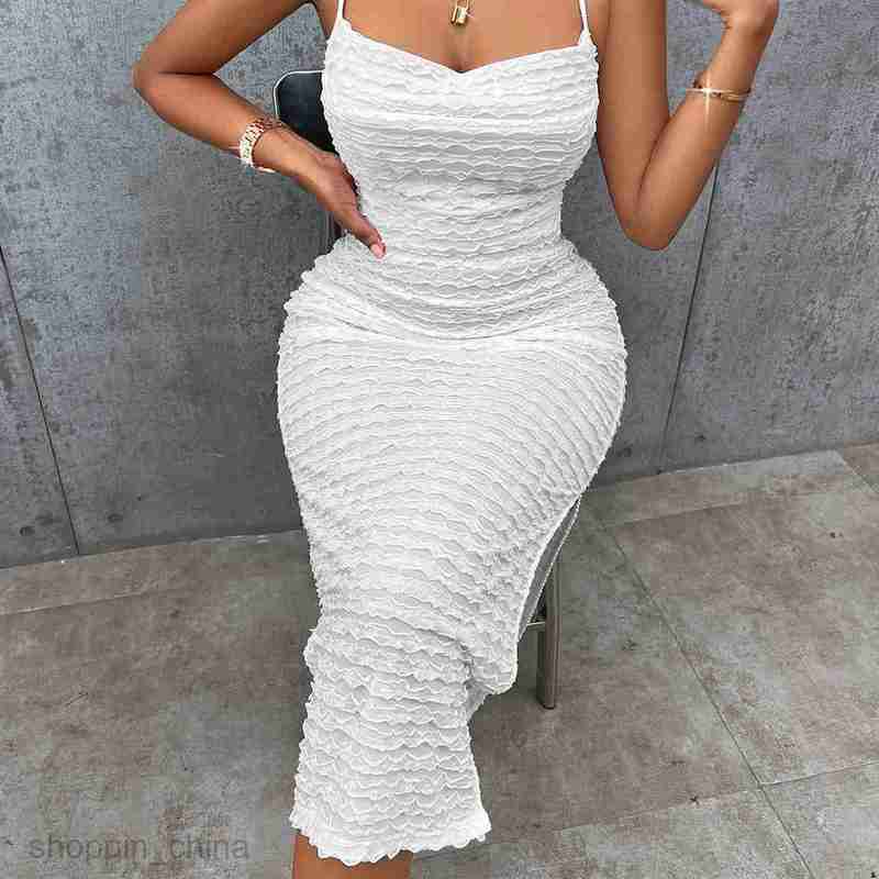 Basic Casual Women Dresses Women's casual summer solid color sexy style backless strap dress