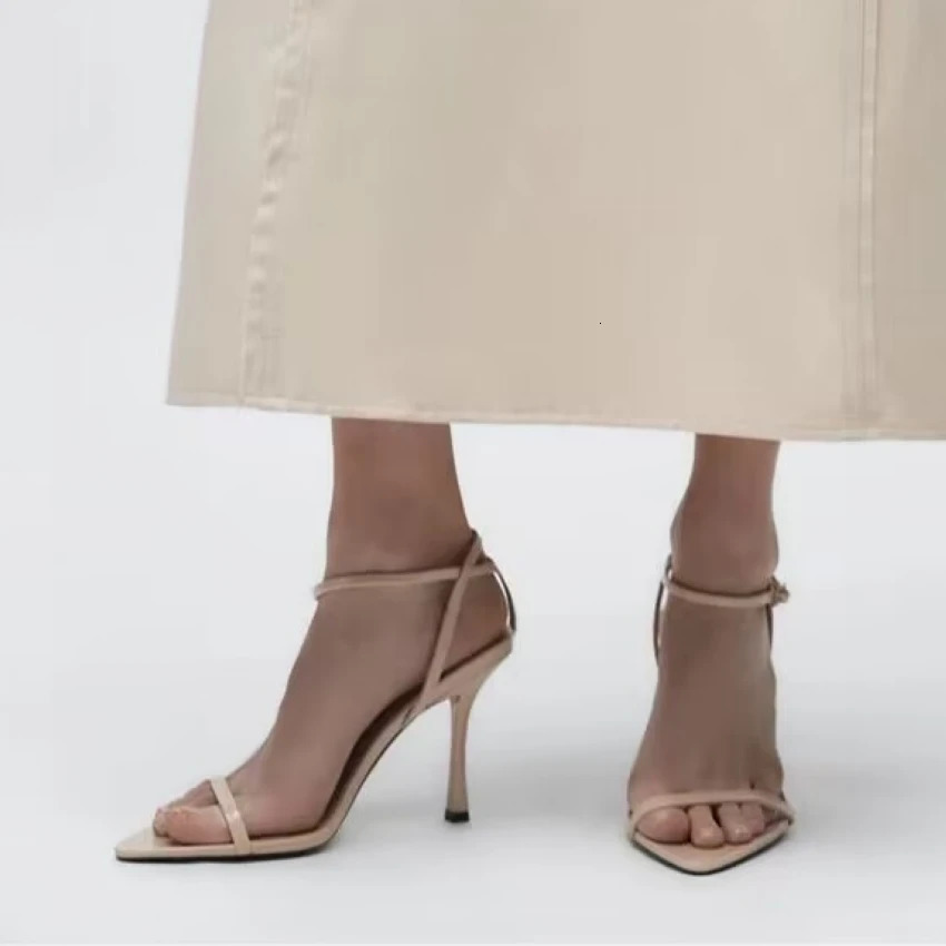 Ankle Strap Womens Sandals Summer Fashion Sexy Thin High Heel Gladiator Sandals Narrow Band Party Dress Pump Shoes 240614