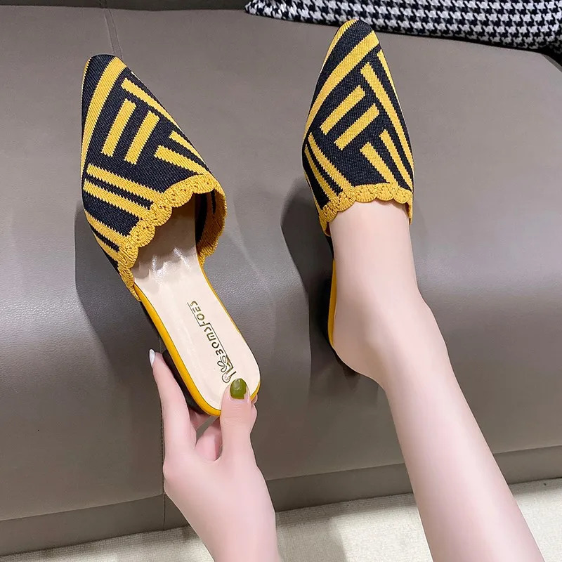 Summer Fashion Casual Womens Mule Slippers Womens Regular Shoes Beach Low Heel Comfortable Flip Free Delivery 240612