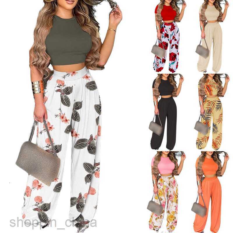 Women's Tracksuits New Women's Printed Two Piece Short Sleeve Casual Set for Women Sets