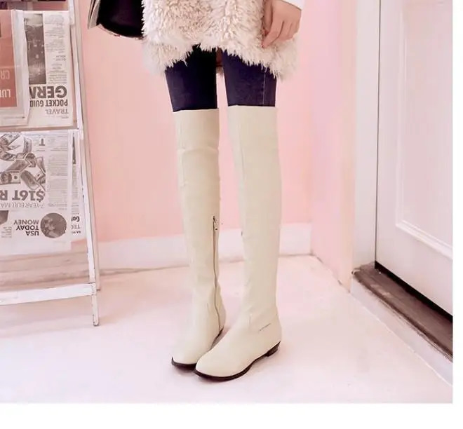 Leisure Flat Over Knee Boots 44 45 47 48 Over Knee High Women Thin Leg Boots Thigh High Shoes Women 240614