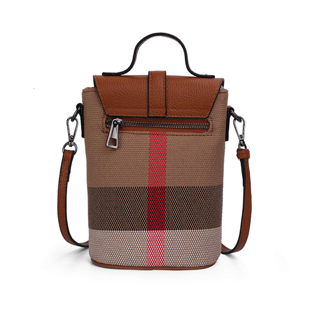 Mini Lattice Canvas Crossbody Ladies Leather Zipper Mobile Phone Fashion Handbag Women Casual Small Shoulder Bag H6.14#59 ddmy 1ba1
