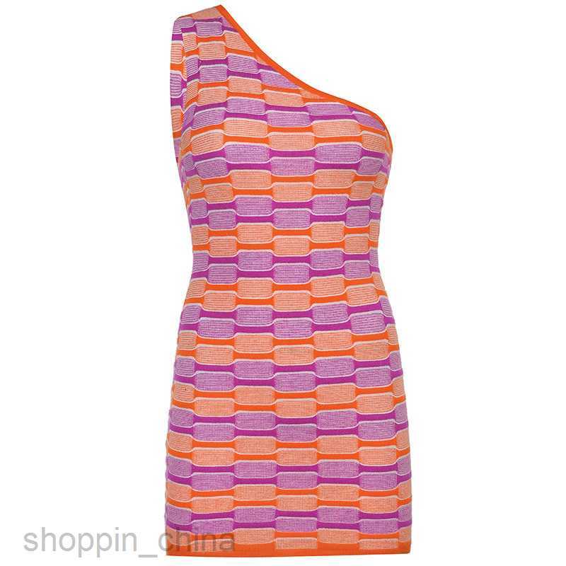 Basic Casual Women Dresses summer street women's dress net red tide brand fashion slant shoulder contrast color wool fabric bag hip skirt women&#