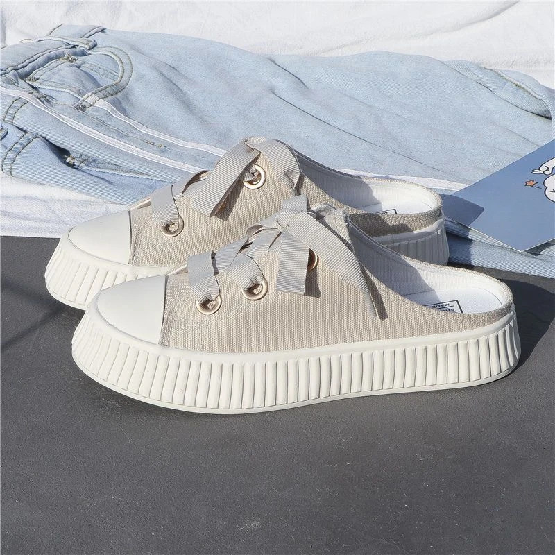 Summer Sports Shoes Womens Slide and Womens Sandals Sports Slide with Bow High Shoes Round Toes Cotton Teen White F Vip 240612