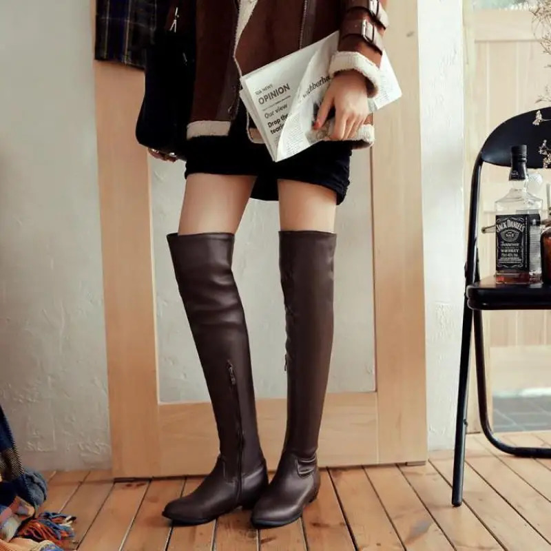 Leisure Flat Over Knee Boots 44 45 47 48 Over Knee High Women Thin Leg Boots Thigh High Shoes Women 240614
