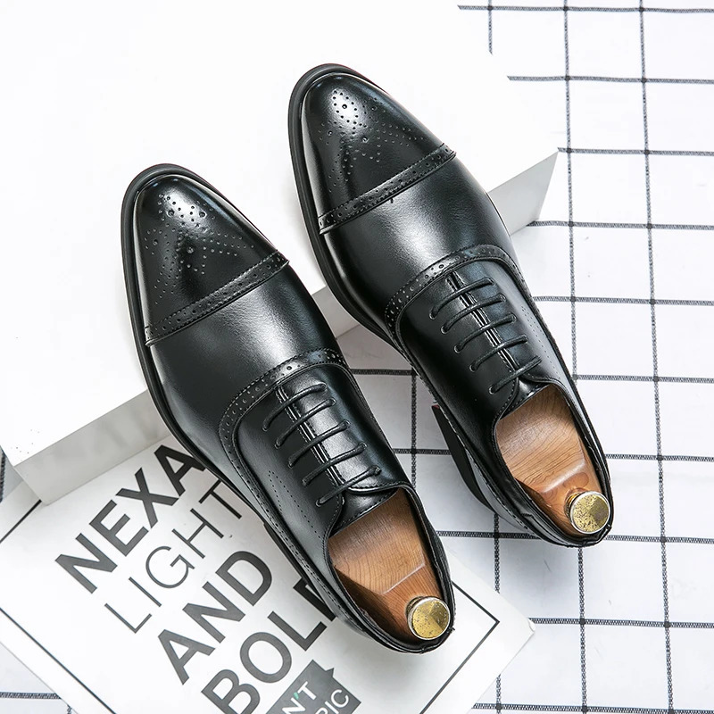 Business Formal Black Leather Shoes Mens Fashion Casual Dress Shoes Classic Italian Formal Oxford Shoes For Men Zapatos Hombre 240614