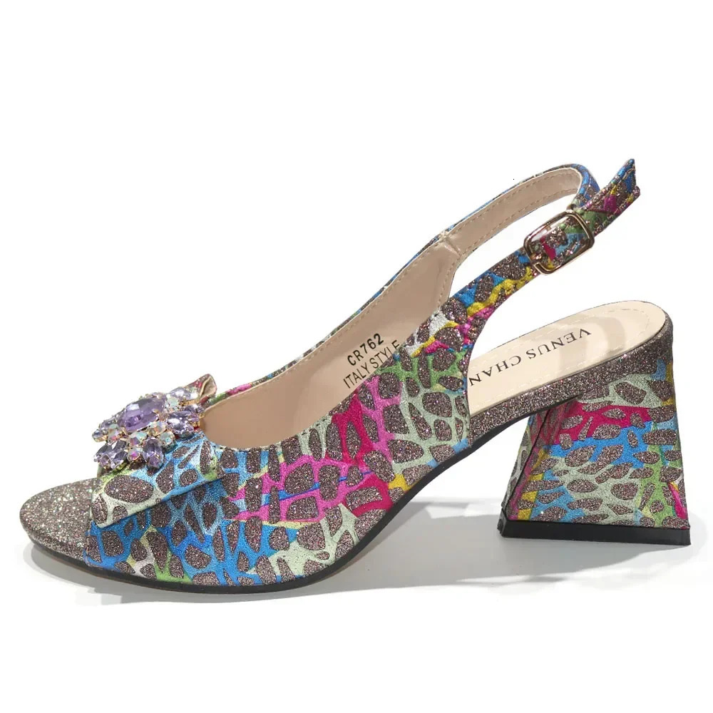 Italian Shoes and Bag Sets with Colorful Stones for Evening Party - African Fashion 2024 Handbags Match 240613 4 Hbags