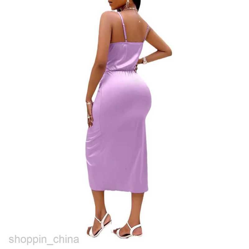 Basic Casual Women Dresses Summer New Fashion Women's Sexy Twisted Strap Colored Ding Dress
