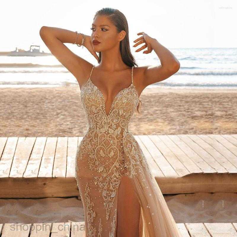Casual Dresses Wedding Party Dress Women Evening Elegant Sexy Deep V Neck Spaghetti Strap Sleeveless Sequined Long Maxi 7654D