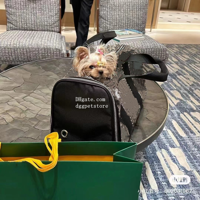 free shipping Designer Small Cat Carrier, ic Print PU Leather Dog se, Collapsible Portable Pet Carrying Handbag for Travel Walking Hiking Brown C35