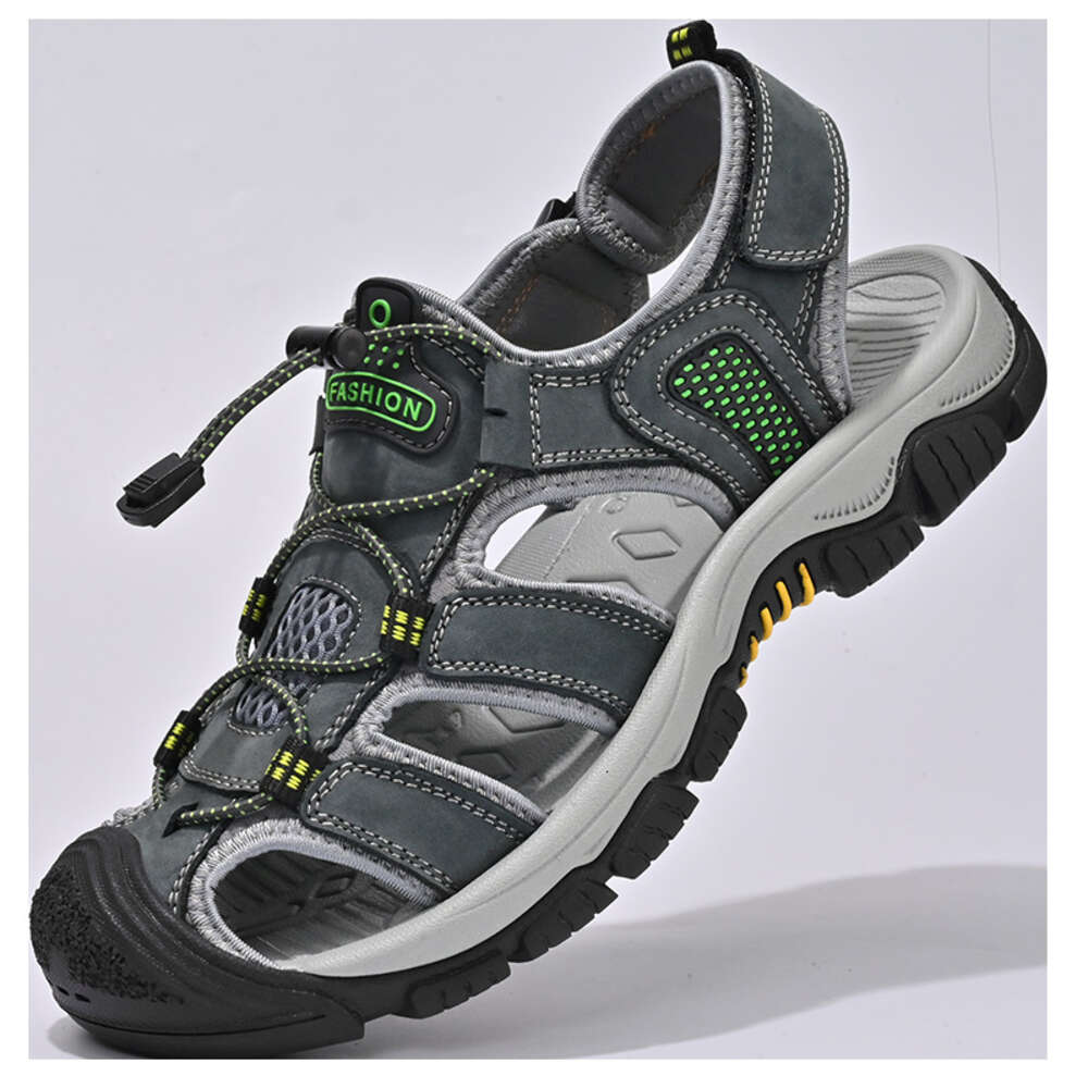 Taihao 90051 Large Pier Layer Fragmented Leather Baotou Sandals 38-46