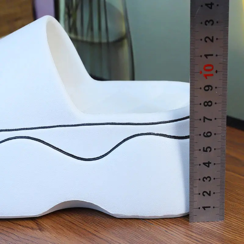 Womens Anti slip Elevator Slide White Thick Bottom EVA Slide Womens Fashion Home Platform Slide Summer Coat Sandals 240612