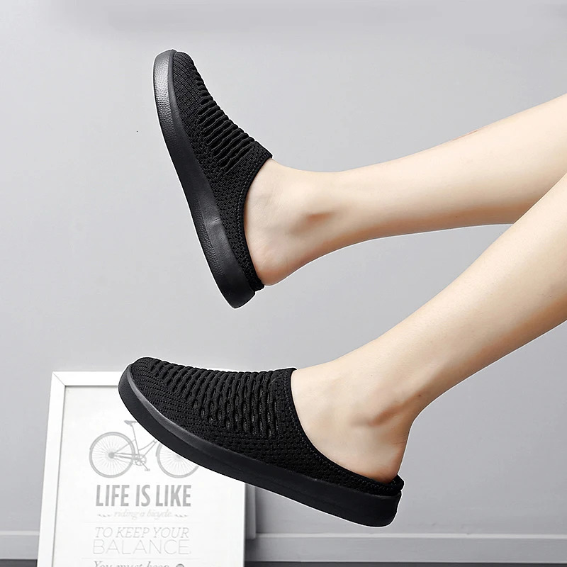 Womens Slippers Sandals Summer Beach Slippers Womens Breathable Mesh Flat Shoes Womens Slippers Zapatos Printed Home Slippers 240612