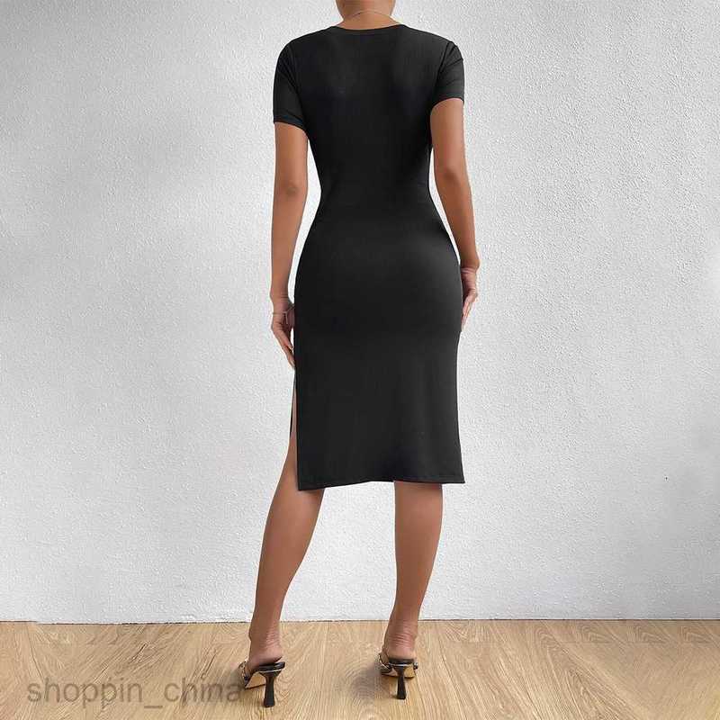 Basic Casual Women Dresses New Knitted Slim Spicy Girl Design Feeling Side Split Waist Slim Wrap Hip Skirt