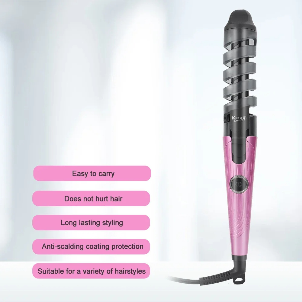 Spiral Curling Iron Fast Heating Curling Wand Professional Ceramic Hair Curler Iron Styling Tools Safety Anti-high Temperature