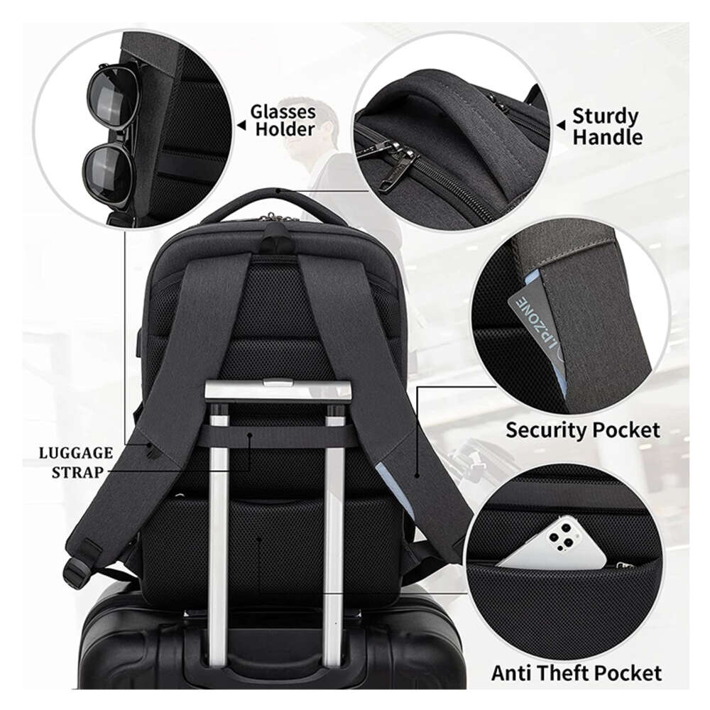 17.3''Laptop Men's Large Capacity Travel Mochila Multifuncion Business Oxford Wear-resistant Backpack H6.14#60 9692e