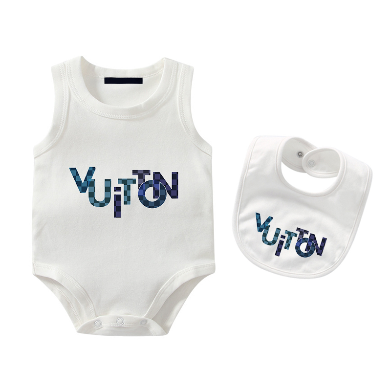 Letter Print Designer Kids Jumpsuits Baby Rompers Luxury Bodysuit Romper Sleeveless Boys Girls Costume Overalls Clothing 2pc Sets Jumpsuit
