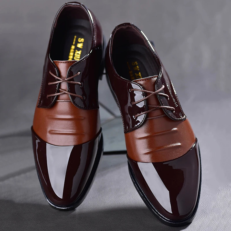 Retro Classic Dress Shoes for Black PU Leather Oxfords Casual Business Shoes for Male Wedding Party Office Formal Work Shoes 240614