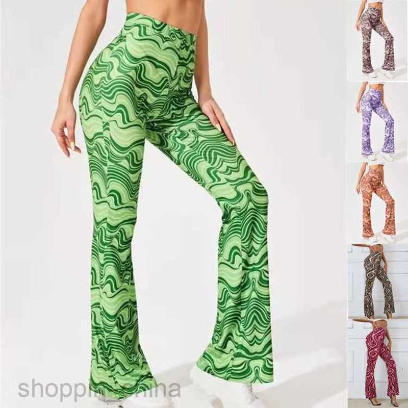 Women's Pants Capris spring and summer new women's water ripple Yoga casual pants flared pants