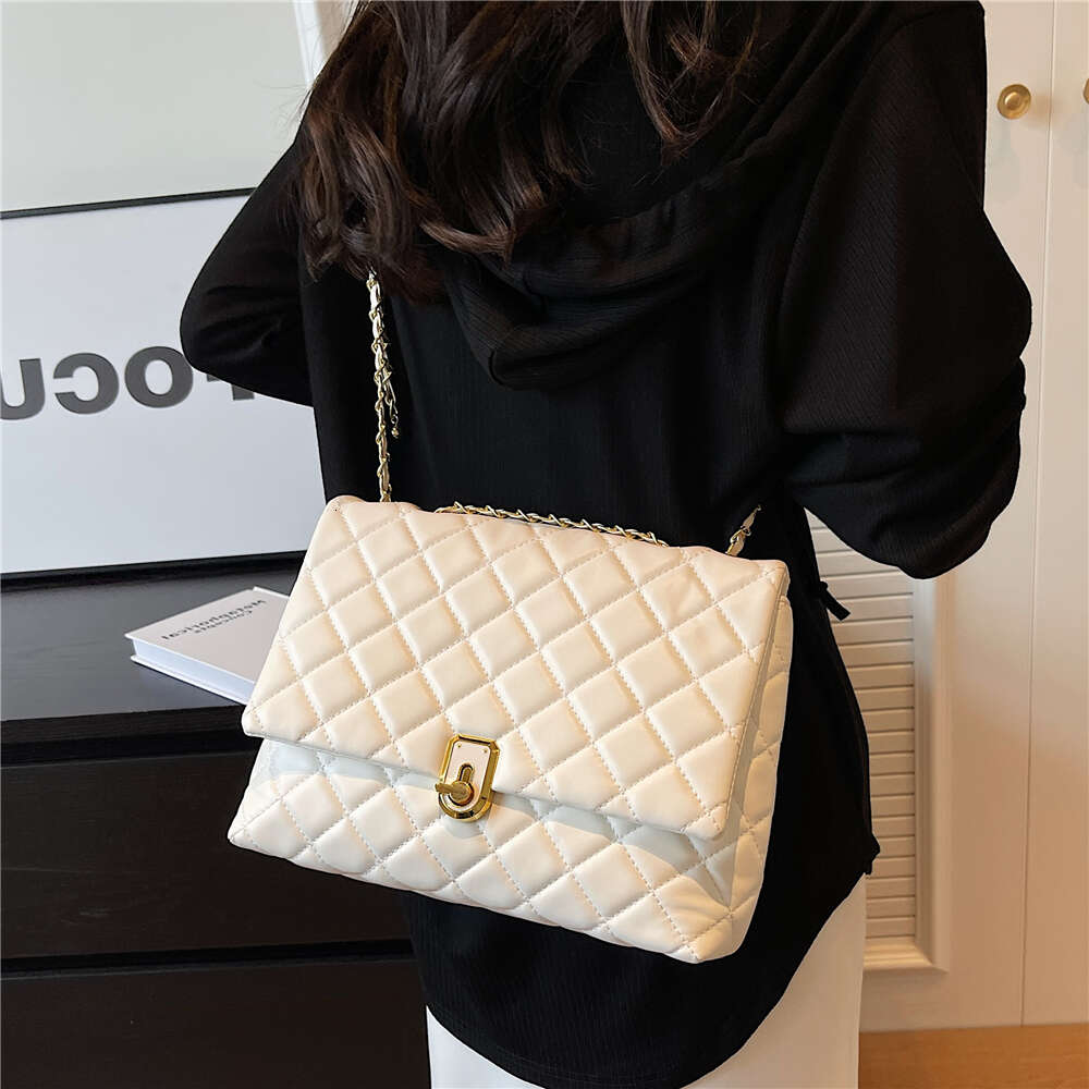 Toptrends Quilted Leather Chain Crossbody Shoulder Bags For Women 2024 Trend Designer Large Capacity Ladies Handbags And Purses H6.14#35 ddmySept