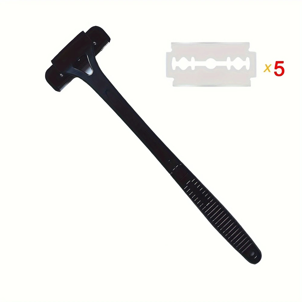 New Men Back Hair Remover DIY Body Shaver Razor for Back Body Hair Trimmer Extra Long Handle Wet Dry Shave Remover 5Blades