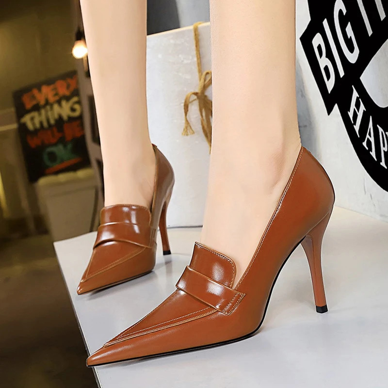 BIGTREE 2024 Spring/Summer Fashion Compact Pump Womens Thin High Heel Pointed Party Shoes Zapatos De Mujer 240612