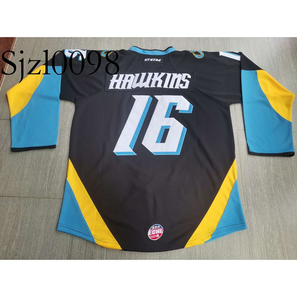 SJ98 Hockey jerseys Physical photos Toledo Walleye 16 Brandon Hawkins white black Men Youth Women High School Size S-6XL or any name and number jersey