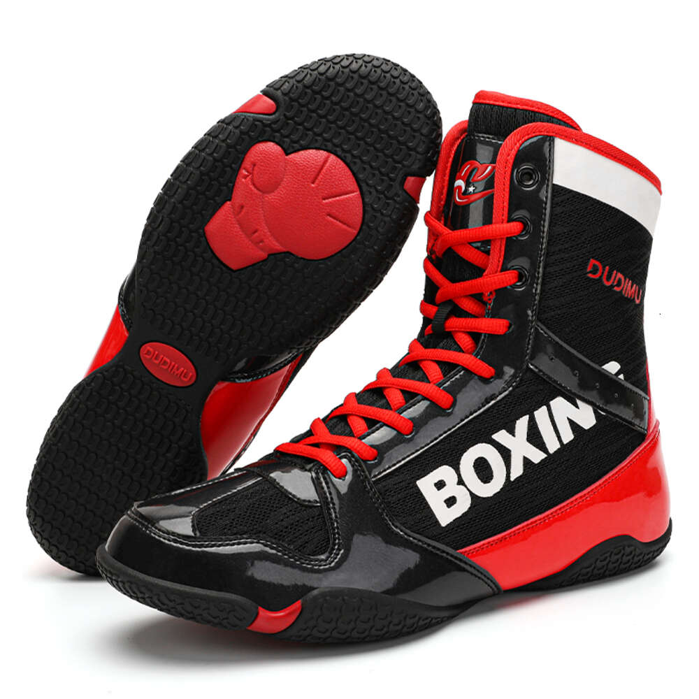 New High-top Professional Youth Training Zapatos De Boxeo Men's Wrestling Boxing Shoes