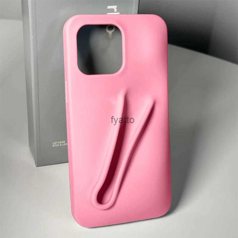 Cell Phone Cases Fashion lipstick makeup soft silicone phone case suitable for Iphone13 14 15 Pro maximum portable lip gloss holder cover H240614