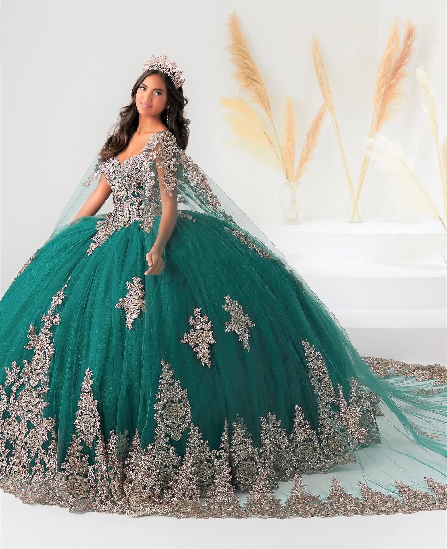 Teal Mexican Quinceanera Dresses Ball Gown Spaghetti Straps Appliques Sparkly Puffy Charro Sweet 16 Dresses 15 Anos