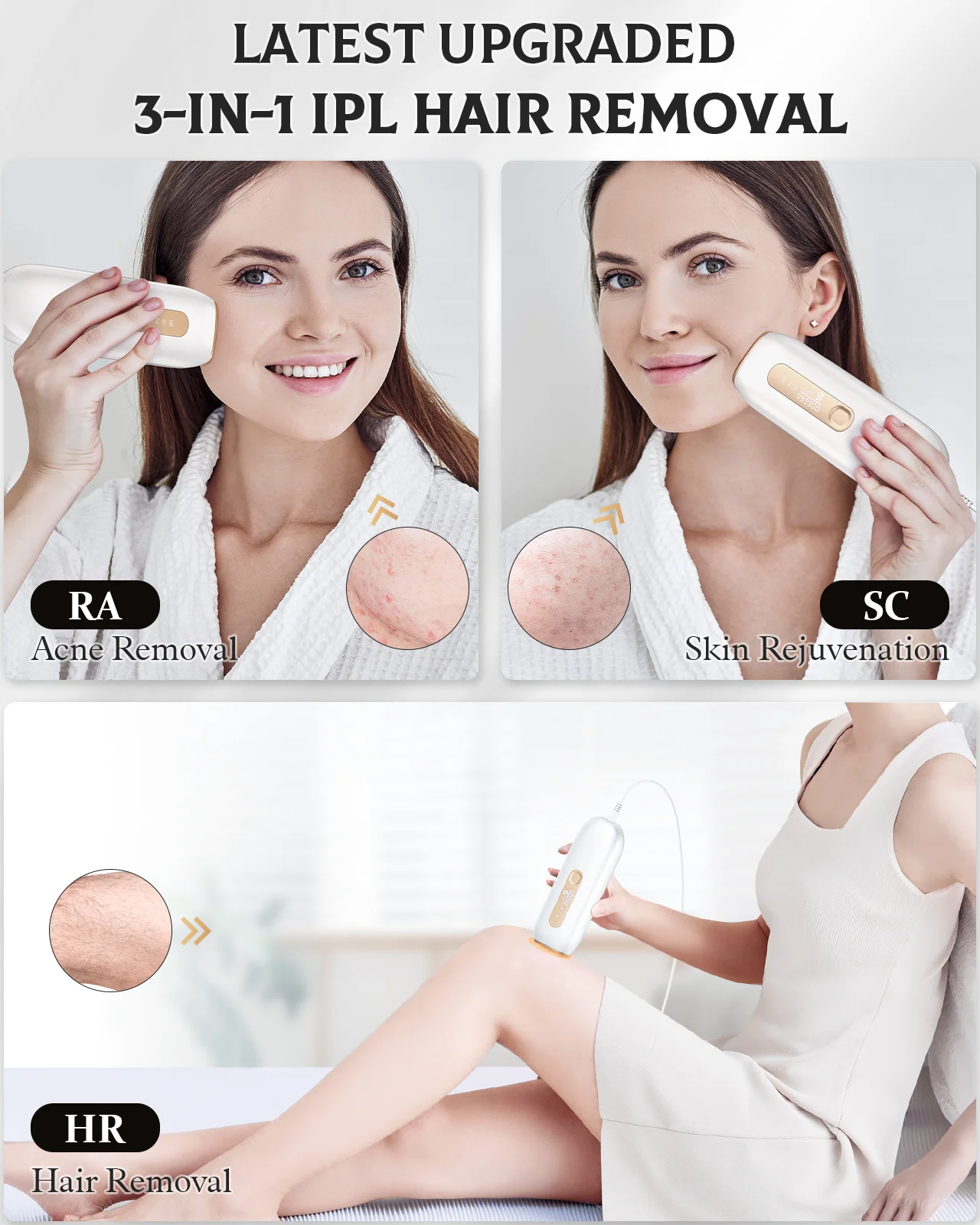 Hair Removal 999900 Flashes LCD Display Painless Electric Epilator Body Legs Armpit Facial Bikins Whole Body Use Men Women