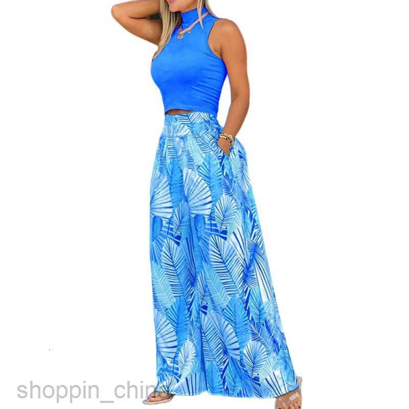 Women's Tracksuits Autumn New Women's Two Piece Tank Top Printed Long Set for Women Sets