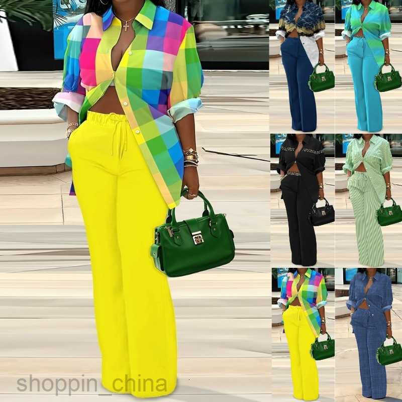 Women's Tracksuits Autumn New Women's Printed Long sleeved Two piece Pants Set for Women Sets