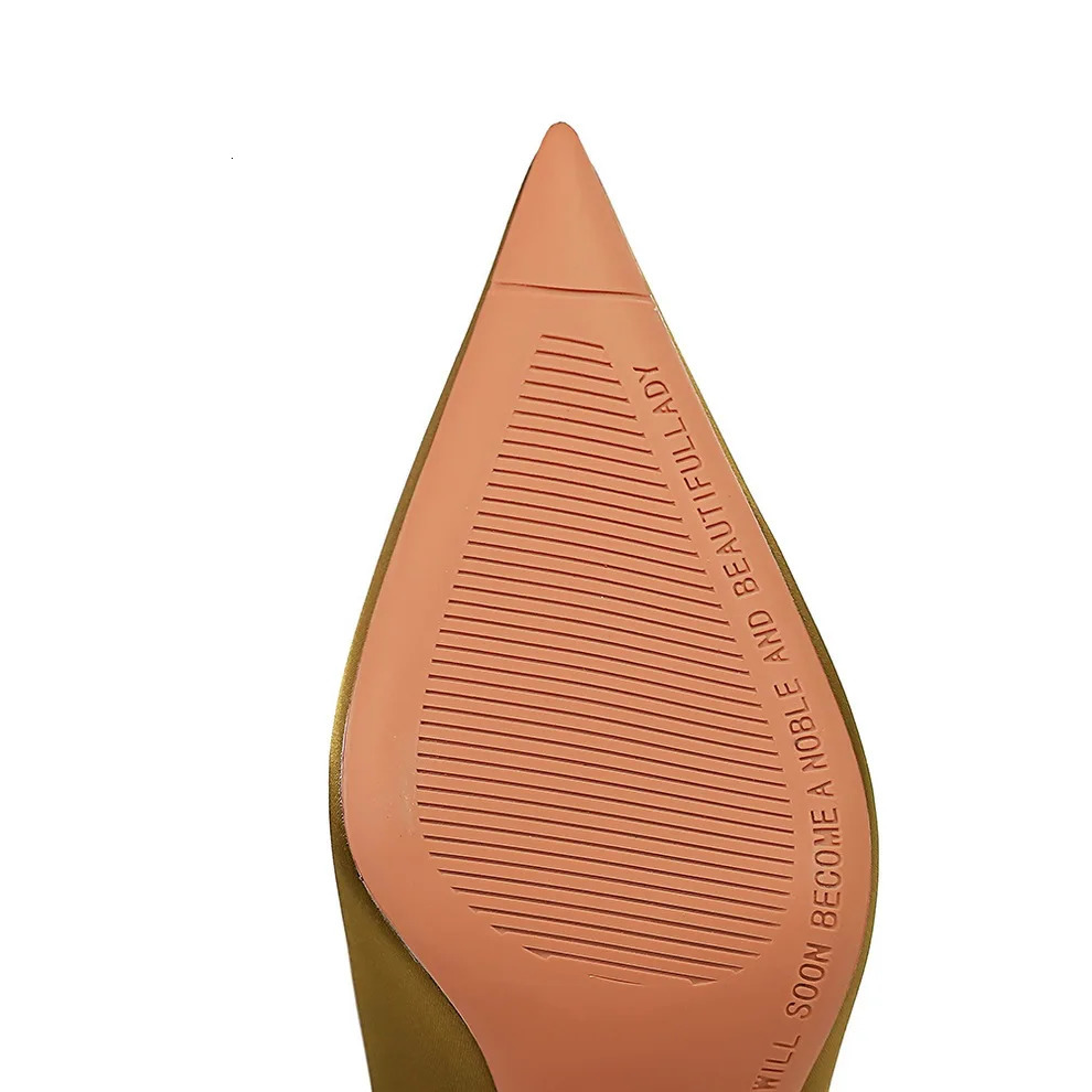 Womens 7.5cm 10.5cm High Heels Scarf Silk Satin Pump Office Womens Green fetish Wedding Bridal Ball Shoes Plus Size 34-43 240612