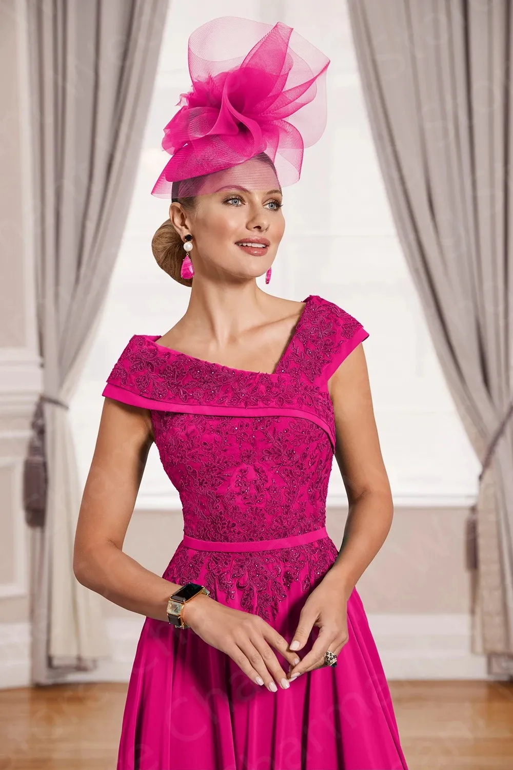 Elegant Hunter Chiffon Mother Of The Bride Dresses Lace Appliques Sequins Beaded Ankle Length A-Line Wedding Guest Dress V-Neck Groom Mom Formal Wear 