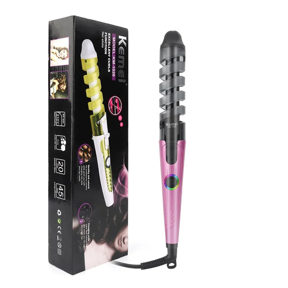 Spiral Curling Iron Fast Heating Curling Wand Professional Ceramic Hair Curler Iron Styling Tools Safety Anti-high Temperature
