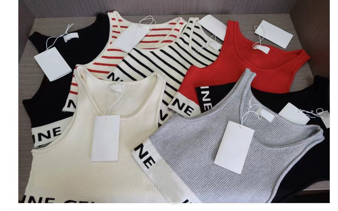 Womens Designers Knit Vests Fashion Letters Printed Tanks Tops Sleeveless T Shirts Summer Short Sleeve Sports Bra Camis