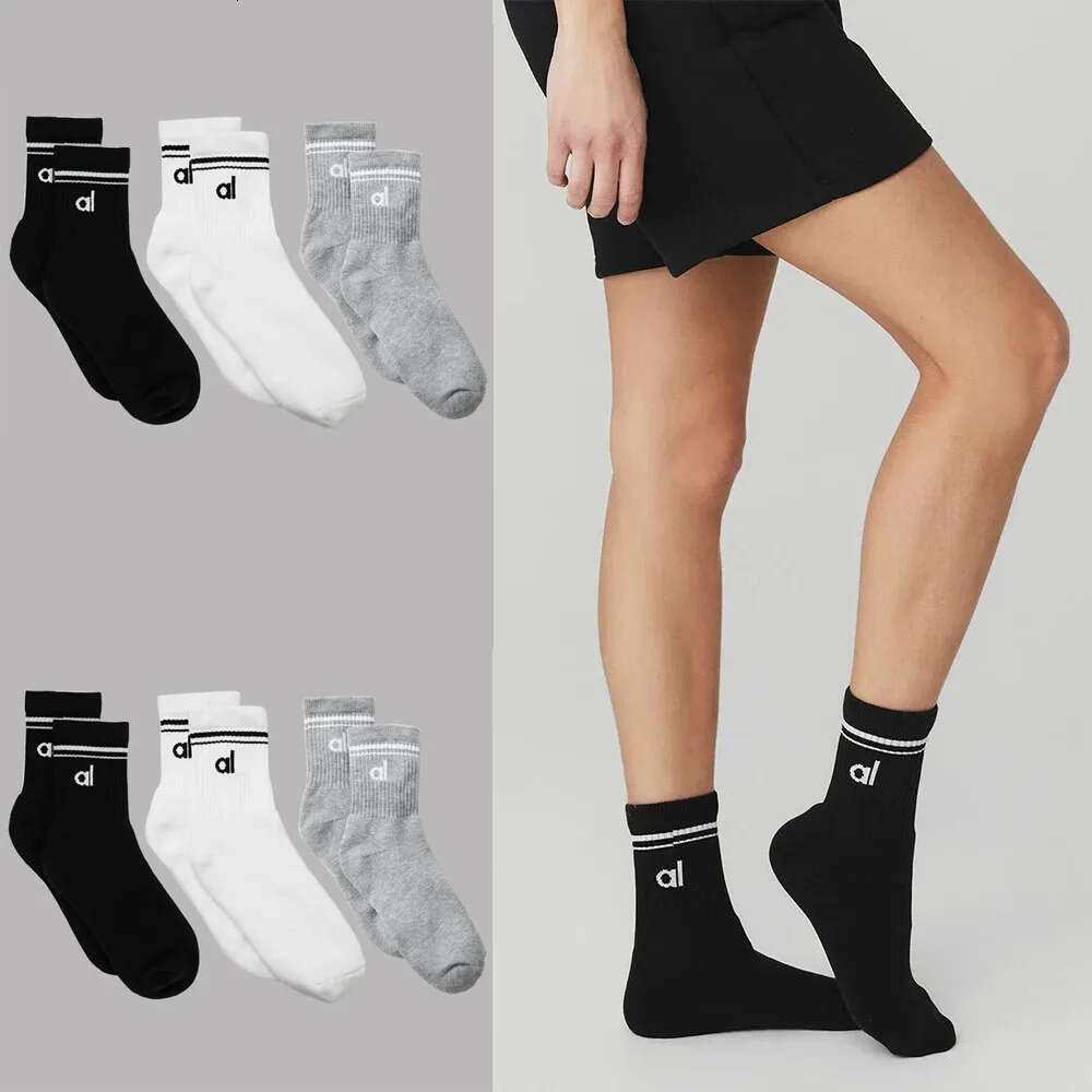 Al250 Goddess Solid Color Cotton Vintage Sports Sock Pilates Fiess Women's Fashion Yoga Long Socks