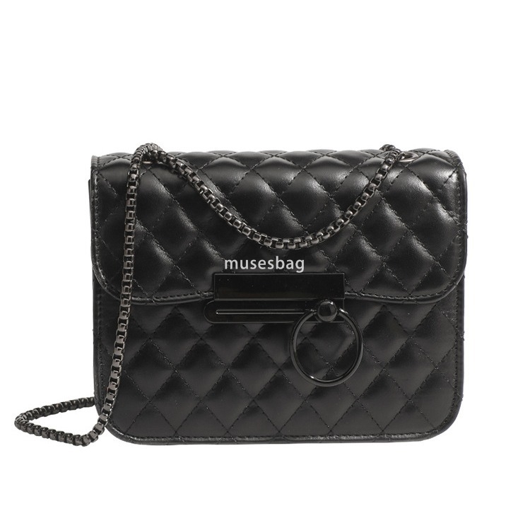 High end and atmospheric women's bag new trendy crossbody bag stylish chain bag versatile and fashionable shoulder bag black small bag for women