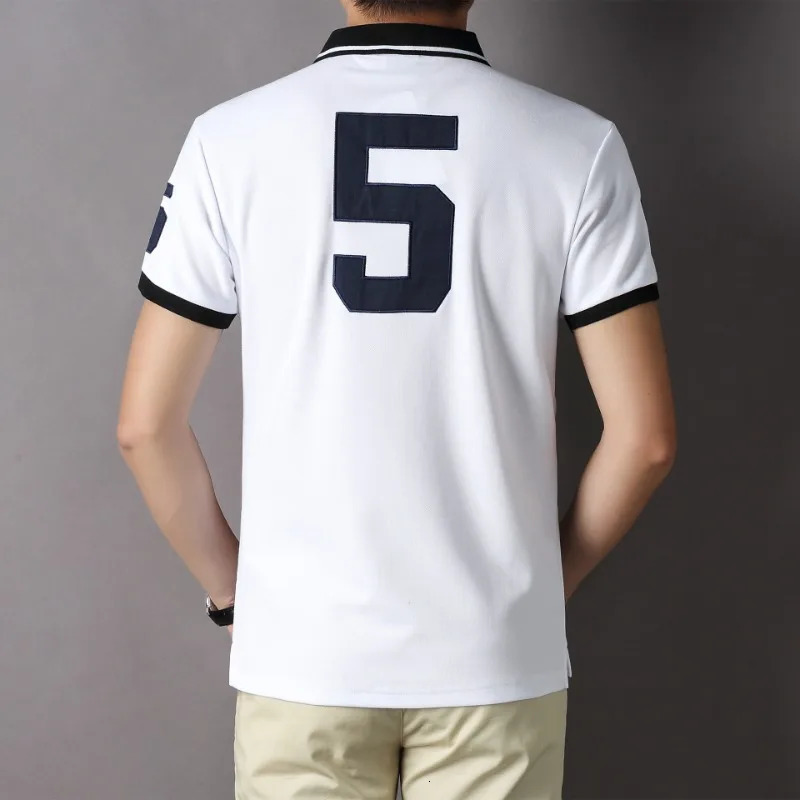Plus Size 7XL 100% Cotton Mens Polo Shirts High Quality Short Sleeve Letter Embroidery Solid Color Casual Summer Male Tees 240601