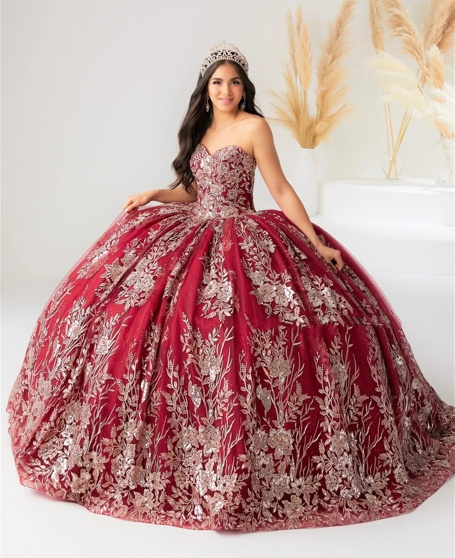 Pink Mexican Quinceanera Dresses Ball Gown Sweetheart Tulle Appliques Sparkly Puffy Charro Sweet 16 Dresses 15 Anos