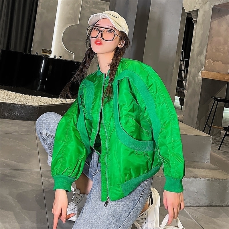 Womens Jackets Ladies short coat female Korean version solid color zipper fashion baseball uniform i allmatch jacket spring 220901