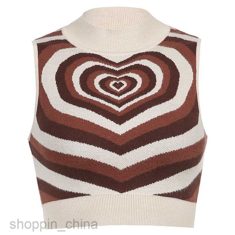 Women's T Shirt summer fashion women's new sexy love woolen vest sleeveless jacquard vest tees