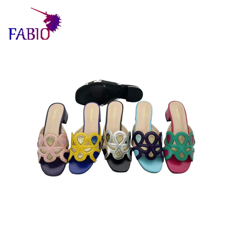 African mothers fashion exit teachers patchwork multi-color womens slider Nigerian womens slider 240612