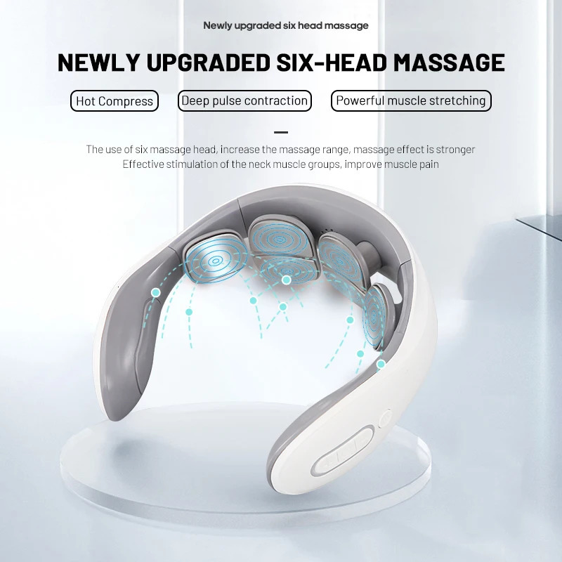 Neck Massage Instrument Intelligent Electric Rechargeable Heating Pressing Magnetic Pulse Neck Massage Instrument 240531