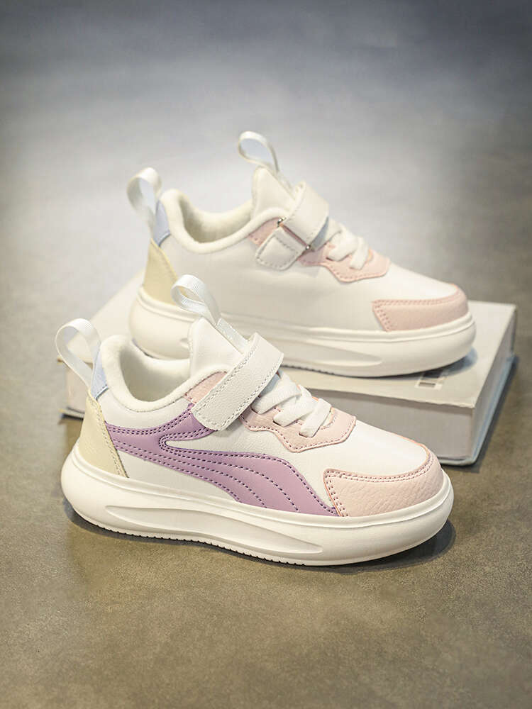 High Quality Fashionable Winter Warm Sneakers Anti-slip Kids Little White Shoes for Boys and Girls