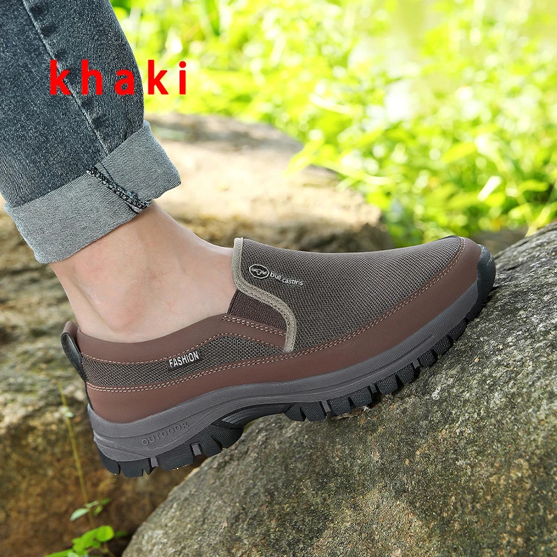 Mens casual shoes anti slip and wear-resistant rubber soles socks shoes family walking travel outdoor sports shoes 240612