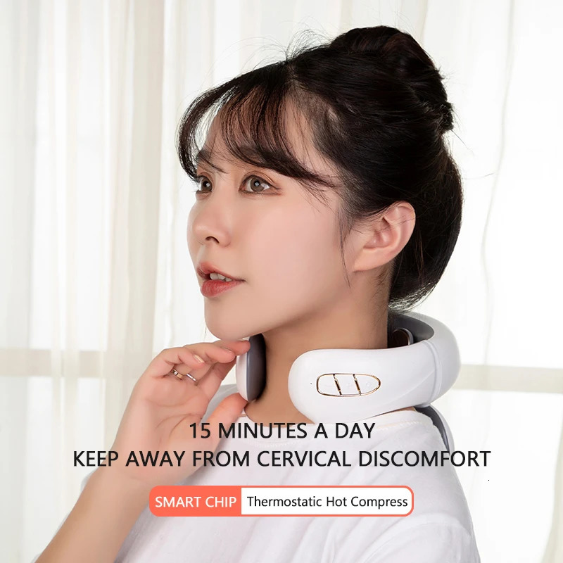 Neck Massage Instrument Intelligent Electric Rechargeable Heating Pressing Magnetic Pulse Neck Massage Instrument 240531