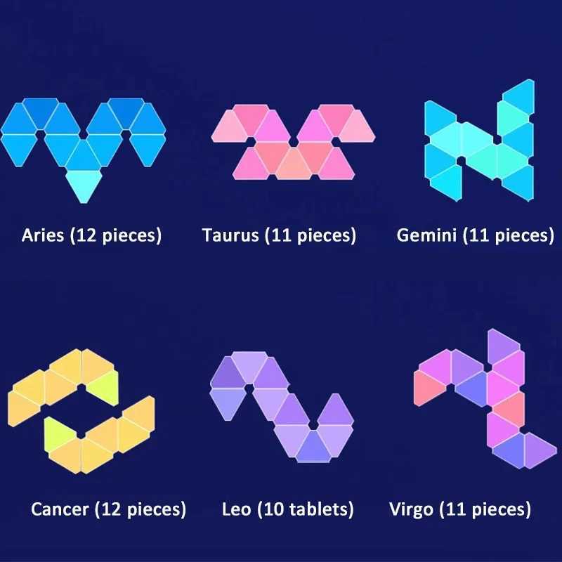 Wall Outdoor Lamps LED Triangle Quantum Light Pickup Rhythm Intelligent Control Night Light Esports Atmosphere Light DIY Shape Decorate Wall Lights s
